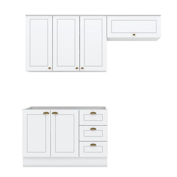 Cozinha Modulada Americana 3 Peças Branco HP Henn Imagem de Cozinha Modulada Americana 3 Peças Branco HP Henn