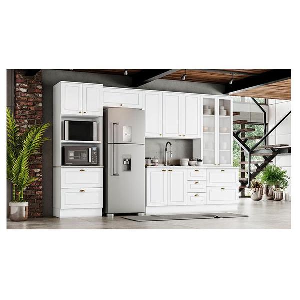 Imagem de Cozinha Modulada Americana 5 Peças com Cristaleira Branco HP  Henn