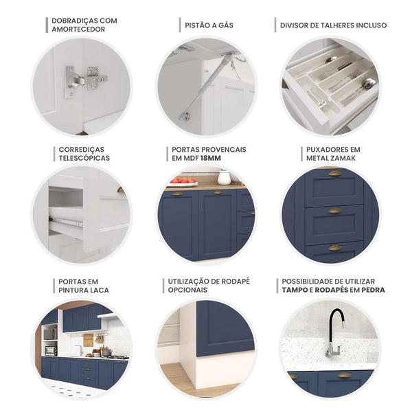 Cozinha Modulada Aurora 305cm Conjunto Provençal Clássica - Casa Lar Shop Made Imagem de Cozinha Modulada Aurora 305cm Conjunto Provençal Clássica
