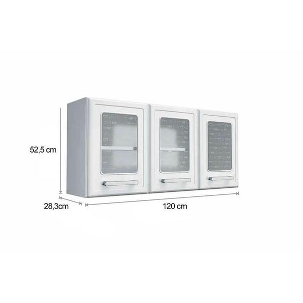 Imagem de Cozinha Modulada Bertolini Gourmet  4 Peças (2 Armários + 1 Balcão + 1 Paneleiro) C4P65 Branco/Preto