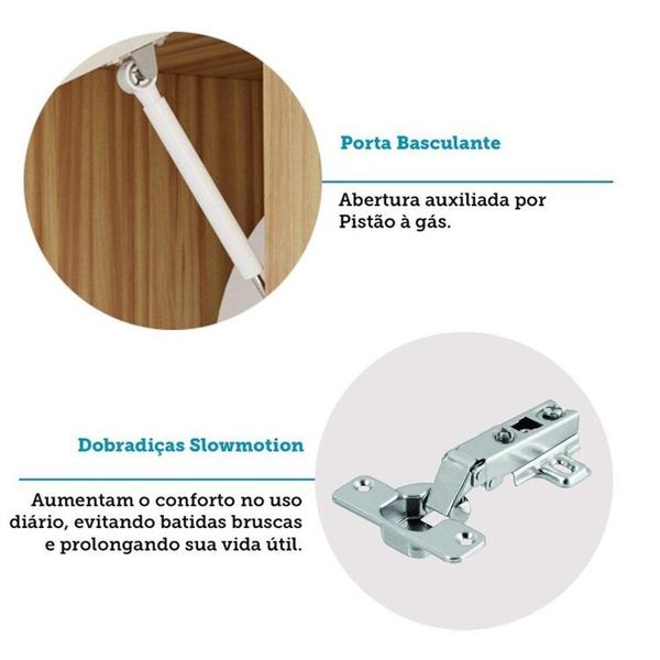 Imagem de Cozinha Modulada Compacta 4 Peças 9 Portas com Vidro e Tampo 100% Mdf Barbados Espresso Móveis