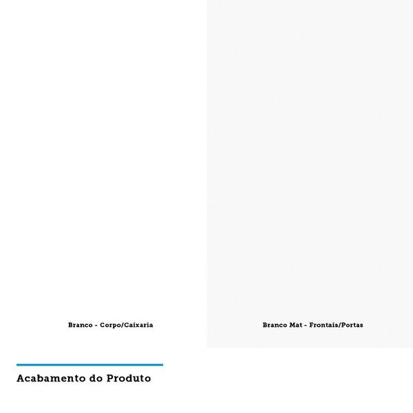 Imagem de Cozinha Modulada Compacta 6 Peças com Tampo Branco Vidro Reflecta Pérola Luciane Móveis