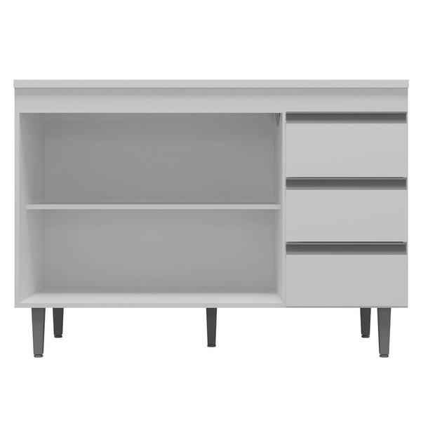 Imagem de Cozinha Modulada Completa Andréia 04 Peças com Balcão Gabinete 120cm Branco - Desk Design