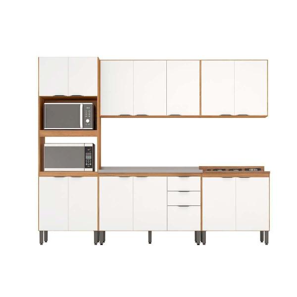 Cozinha Modulada Completa Firenze 5 Peças (2 Aéreos + 2 Balcões + 1 Paneleiro) FMT009 Avena/Menta - Demóbile Imagem de Cozinha Modulada Completa Firenze 5 Peças (2 Aéreos + 2 Balcões + 1 Paneleiro) FMT009 Avena/Menta - Demóbile
