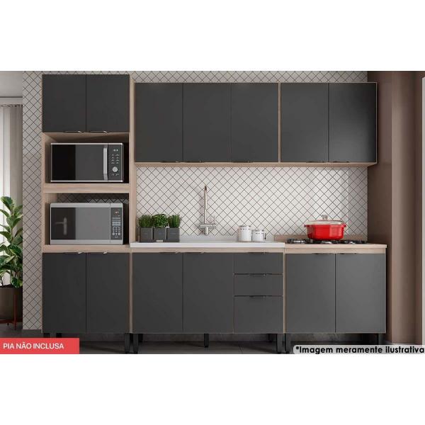 Cozinha Modulada Completa Firenze 5 Peças (2 Aéreos + 2 Balcões + 1 Paneleiro) FMT009 Avena/Menta - Demóbile Imagem de Cozinha Modulada Completa Firenze 5 Peças (2 Aéreos + 2 Balcões + 1 Paneleiro) FMT009 Avena/Menta - Demóbile