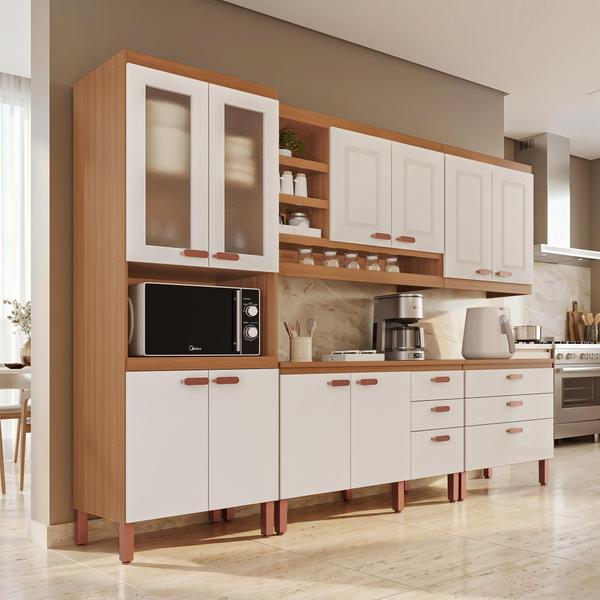 Cozinha Modulada Completa Moveis Home 100 MDF 10 Portas e 6 Gavetas - MH Móveis