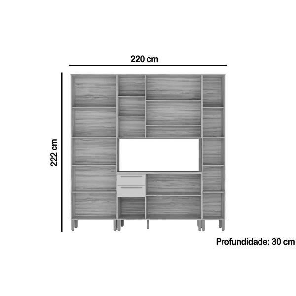 Imagem de Cozinha Modulada Completa Nápoli Prime 4 Peças (1Aéreo+1Balcão+2Paneleiros) C4P95 Amendoa/Grafite - Ronipa