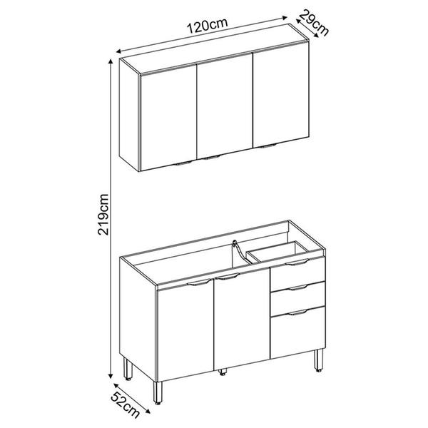 Imagem de Cozinha Modulada Composição 9 Firenze 2 Peças - Demóbile