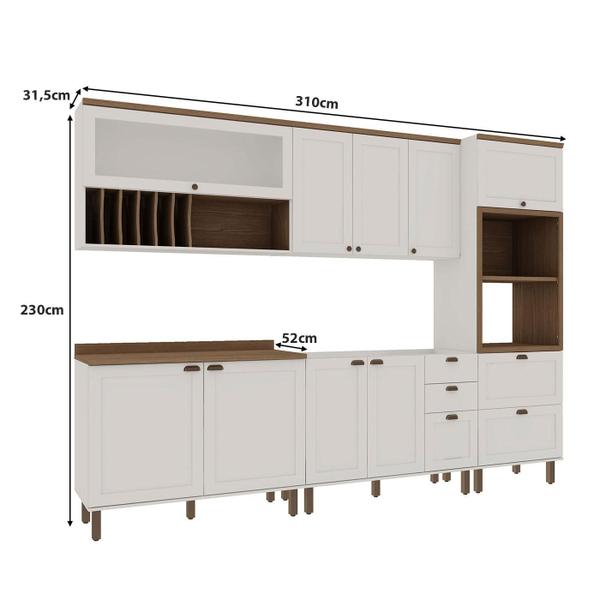 Imagem de Cozinha Modulada Cristal 310 cm Conjunto Clássico Provençal