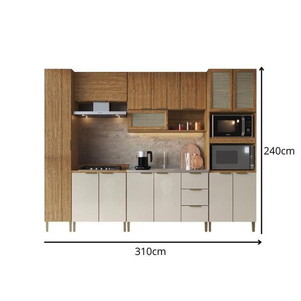 Imagem de Cozinha Modulada Decibal Montenegro MDP 15mm 15 Portas 3 gavetas 240x310x51cm