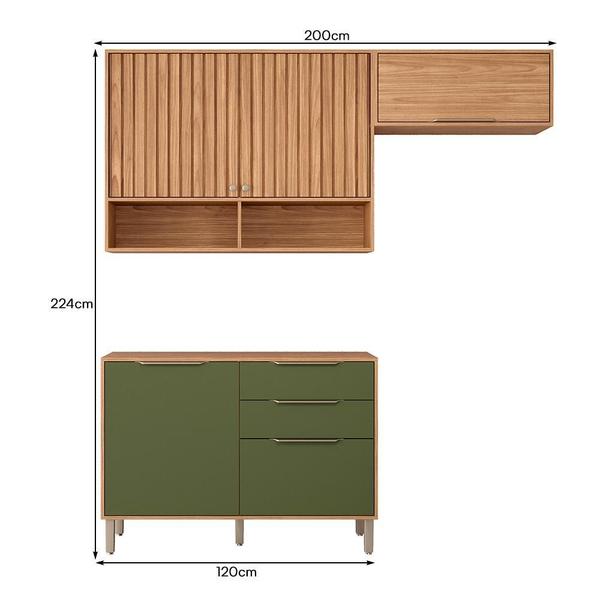 Imagem de Cozinha Modulada Divina 3 Peças com Balcão 120cm - MGM