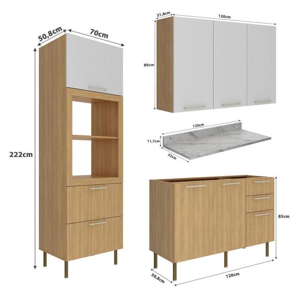 Imagem de Cozinha Modulada Estela 190cm Aéreo Torre Quente 4 Peças