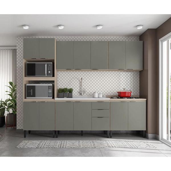 Imagem de Cozinha Modulada Firenze FHR001 Avena Touch Menta - Demóbile