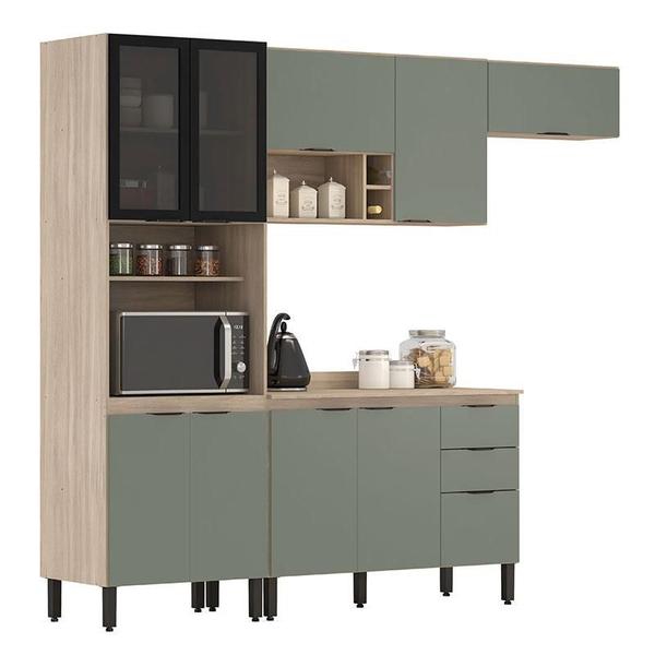Cozinha Modulada Firenze FI0006 Avena Menta - Demóbile - Demobile Imagem de Cozinha Modulada Firenze FI0006 Avena Menta - Demóbile
