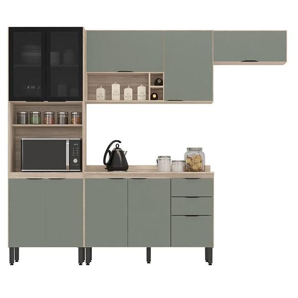 Cozinha Modulada Firenze FI0006 Avena Menta - Demóbile - Demobile Imagem de Cozinha Modulada Firenze FI0006 Avena Menta - Demóbile