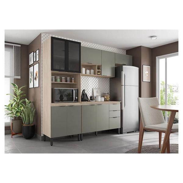 Cozinha Modulada Firenze FI0006 Avena Menta - Demóbile - Demobile Imagem de Cozinha Modulada Firenze FI0006 Avena Menta - Demóbile