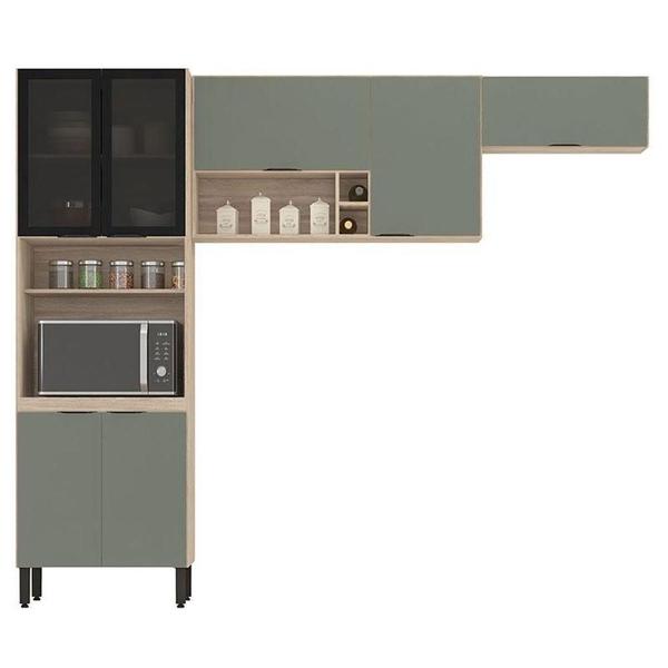 Cozinha Modulada Firenze Fi0007 Avena Menta - Demóbile Imagem de Cozinha Modulada Firenze Fi0007 Avena Menta - Demóbile
