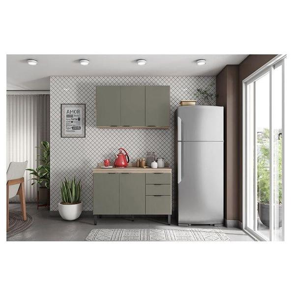 Cozinha Modulada Firenze Fi0010 Avena Menta - Demóbile Imagem de Cozinha Modulada Firenze Fi0010 Avena Menta - Demóbile