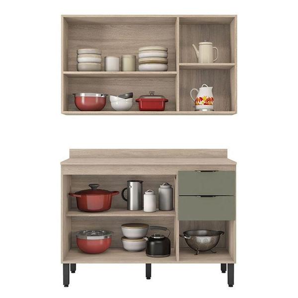 Cozinha Modulada Firenze Fi0010 Avena Menta - Demóbile Imagem de Cozinha Modulada Firenze Fi0010 Avena Menta - Demóbile