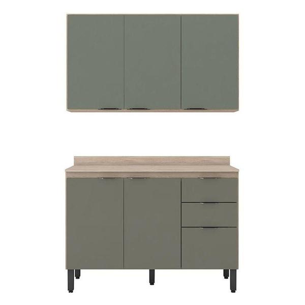 Cozinha Modulada Firenze Fi0010 Avena Menta - Demóbile Imagem de Cozinha Modulada Firenze Fi0010 Avena Menta - Demóbile