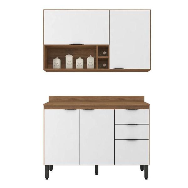Cozinha Modulada Firenze FI0012 Amêndola Branco - Demóbile - Demobile Imagem de Cozinha Modulada Firenze FI0012 Amêndola Branco - Demóbile