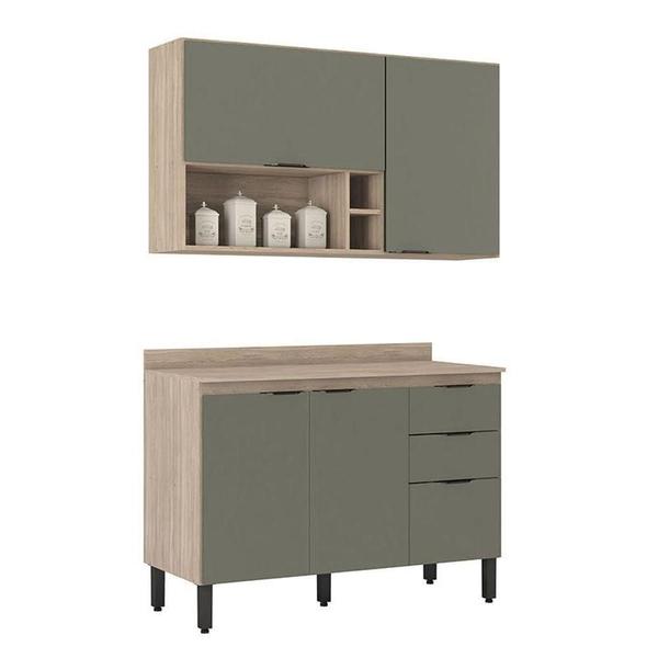Cozinha Modulada Firenze Fi0012 Avena Menta - Demóbile Imagem de Cozinha Modulada Firenze Fi0012 Avena Menta - Demóbile