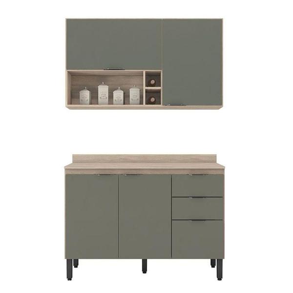 Cozinha Modulada Firenze Fi0012 Avena Menta - Demóbile Imagem de Cozinha Modulada Firenze Fi0012 Avena Menta - Demóbile