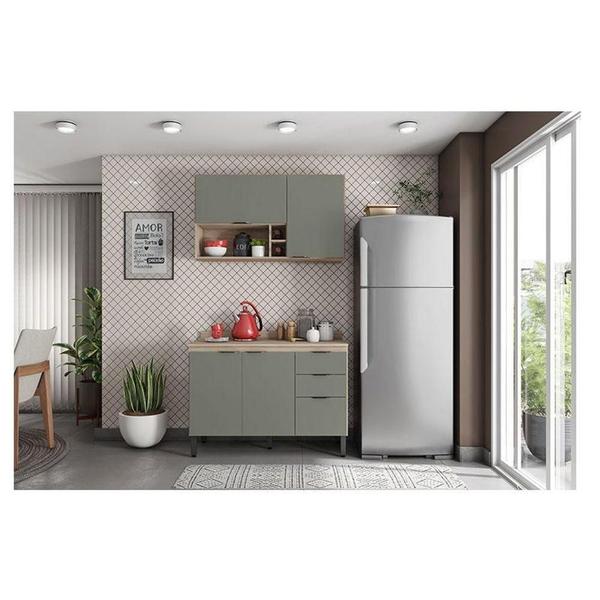 Cozinha Modulada Firenze Fi0012 Avena Menta - Demóbile Imagem de Cozinha Modulada Firenze Fi0012 Avena Menta - Demóbile
