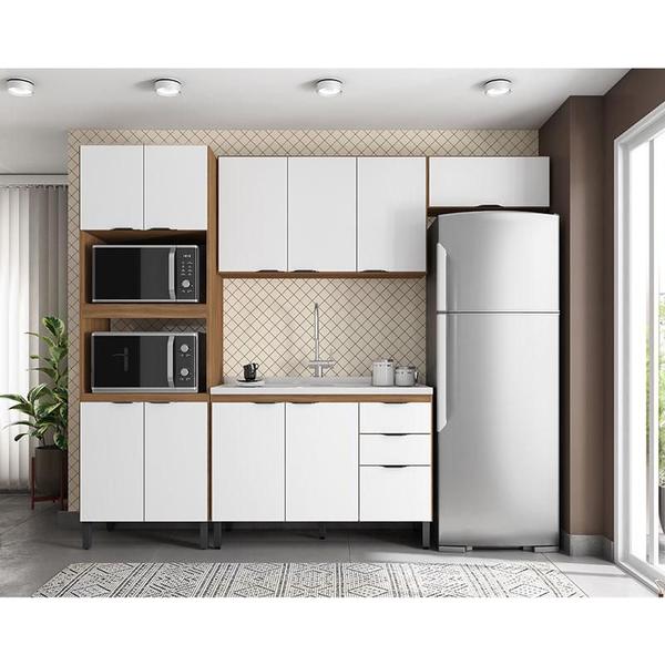 Imagem de Cozinha Modulada Firenze FMT004 Amêndola Touch Branco - Demóbile