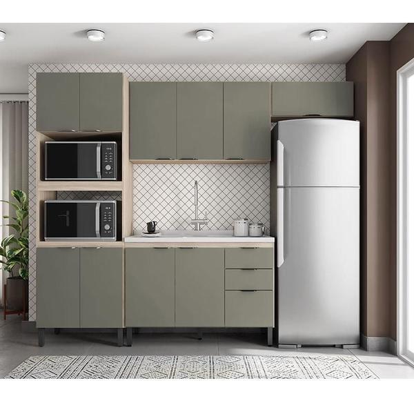 Imagem de Cozinha Modulada Firenze FMT004 Avena Touch Menta - Demóbile