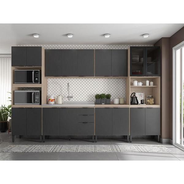 Imagem de Cozinha Modulada Firenze FMT006 Avena Touch Grafito - Demóbile