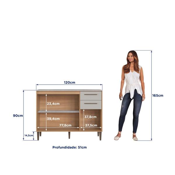 Imagem de Cozinha Modulada Jade 5 Peças com Bancada Divisória