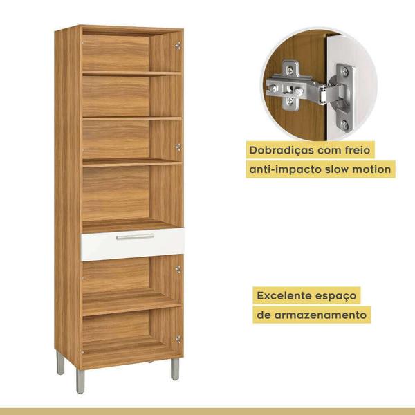 Cozinha modulada Nesher Burguesa Premium 4 peças com Nicho Forno - Freijó/Branco Imagem de Cozinha modulada Nesher Burguesa Premium 4 peças com Nicho Forno - Freijó/Branco