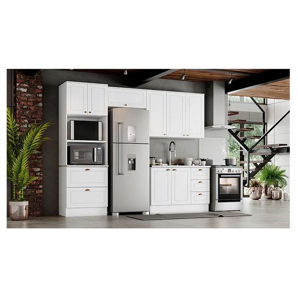 Cozinha Modulada Nova York 4 Peças Branco HP Henn Imagem de Cozinha Modulada Nova York 4 Peças Branco HP Henn