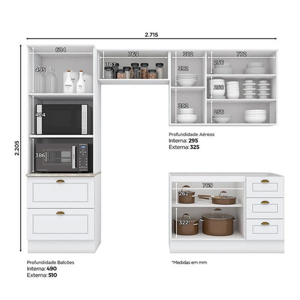 Cozinha Modulada Nova York 4 Peças Branco HP Henn Imagem de Cozinha Modulada Nova York 4 Peças Branco HP Henn