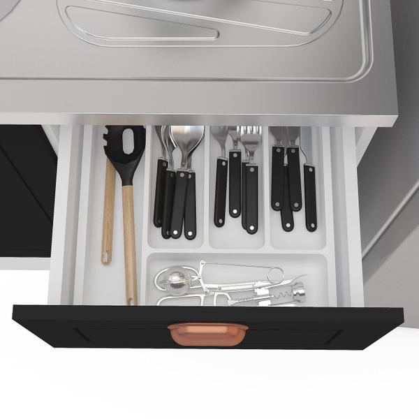 Cozinha Pérola com Rodapé 4 Peças Aéreos com 5 Portas, Balcão 2 Gavetas 3 Portas e Balcão 2 Portas Y - Yescasa Imagem de Cozinha Pérola com Rodapé 4 Peças Aéreos com 5 Portas, Balcão 2 Gavetas 3 Portas e Balcão 2 Portas Y