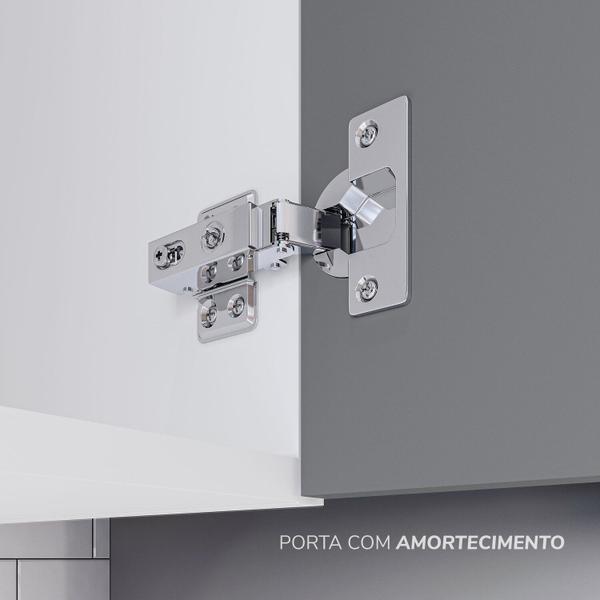 Imagem de Cozinha Pérola com Rodapé 4 Peças Aéreos com 5 Portas, Balcão 2 Gavetas 3 Portas e Balcão 2 Portas Y