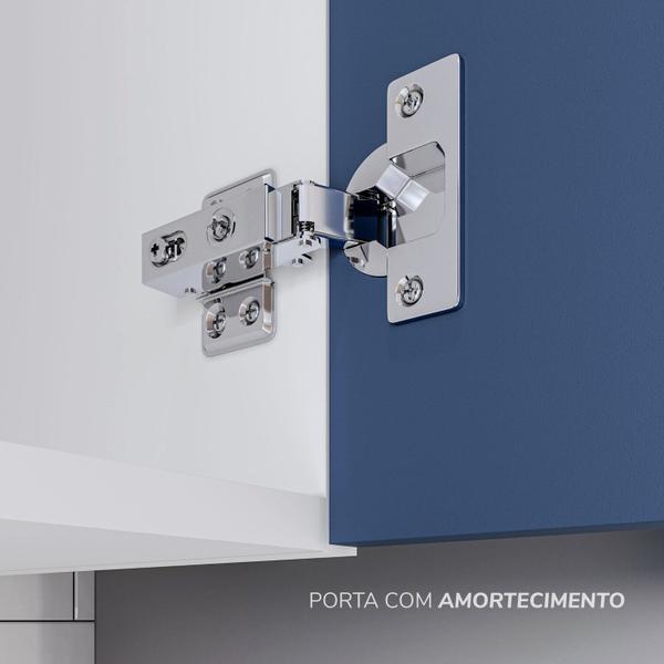 Imagem de Cozinha Pérola com Tampo 5 Peças Torre Quente Aéreo 3 Portas Balcão 120 Balcão 80 e Basculante Yesca