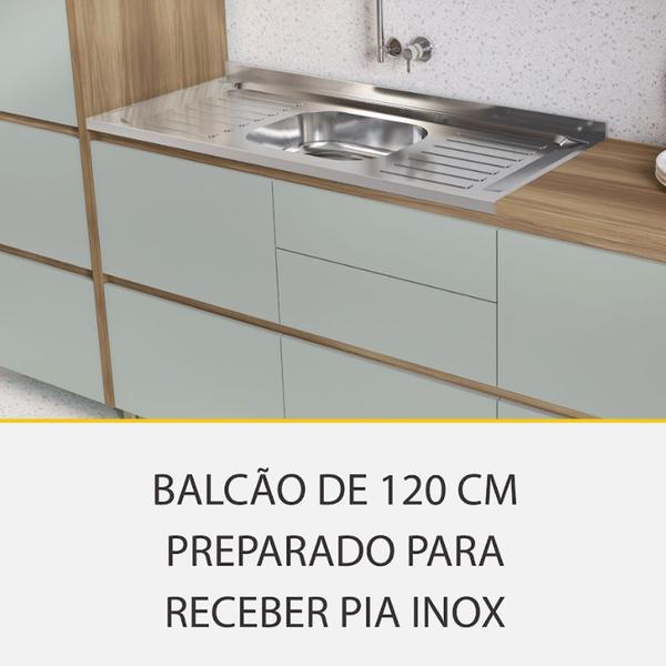 Imagem de Cozinha Rainha com 4 Peças 4 Portas 5 Gavetas Ripado em MDF 190cm de Largura Nesher