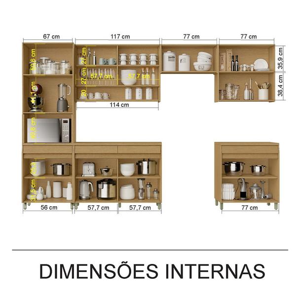 Imagem de Cozinha Simone Mendes 350cm 6 Peças 13 Portas 7 Gavetas Nesher