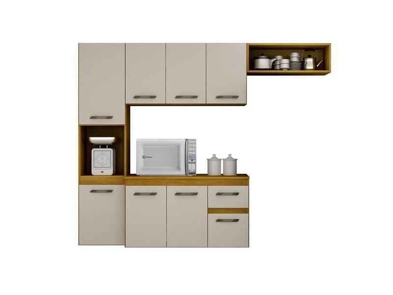Cozinha Suspensa 8 Portas 1 Gaveta - Brisa-Cinamomo/Off White - CHF Móveis Imagem de Cozinha Suspensa 8 Portas 1 Gaveta - Brisa-Cinamomo/Off White - CHF Móveis