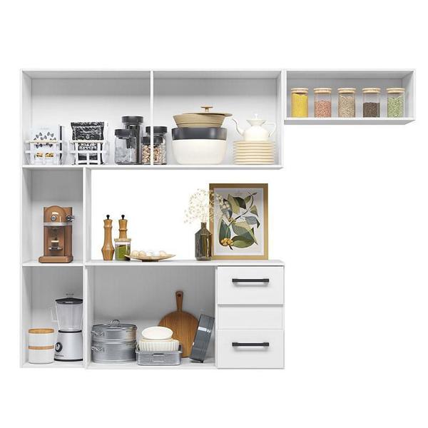 Cozinha Suspensa Juliete 7 Portas Branco - Nicioli Imagem de Cozinha Suspensa Juliete 7 Portas Branco - Nicioli