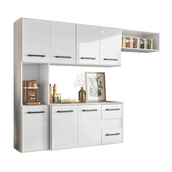 Cozinha Suspensa Juliete 7 Portas Branco - Nicioli Imagem de Cozinha Suspensa Juliete 7 Portas Branco - Nicioli