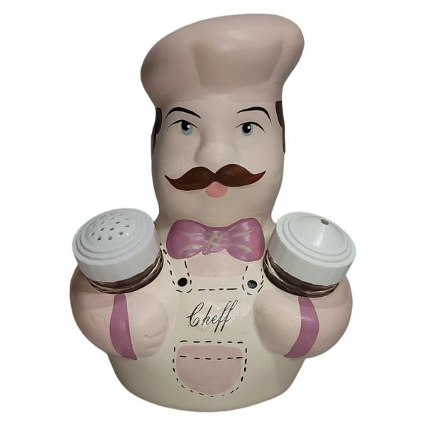 Cozinheiro Cheff Porta Saleiro Paliteiro e Guardanapo - Rose - Decore Casa Imagem de Cozinheiro Cheff Porta Saleiro Paliteiro e Guardanapo - Rose