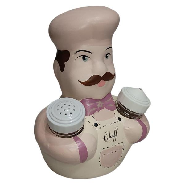 Cozinheiro Cheff Porta Saleiro Paliteiro e Guardanapo - Rose - Decore Casa Imagem de Cozinheiro Cheff Porta Saleiro Paliteiro e Guardanapo - Rose
