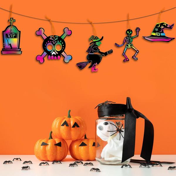 Imagem de Crafts JOYIN Halloween Rainbow Scratch Art 72 unidades para crianças