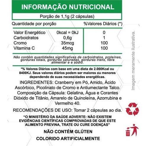 Cranberry 120 Capsulas Suplemento Com Vitamina C e Cromo Duom Imagem de Cranberry 120 Capsulas Suplemento Com Vitamina C e Cromo Duom
