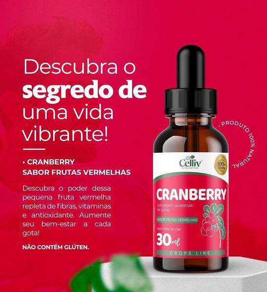 Imagem de Cranberry em Gotas Sabor Frutas Vermelhas 30ml Celliv