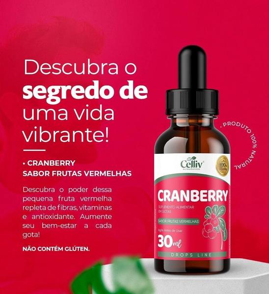 Imagem de Cranberry Em Gotas Sabor Frutas Vermelhas 30Ml Celliv