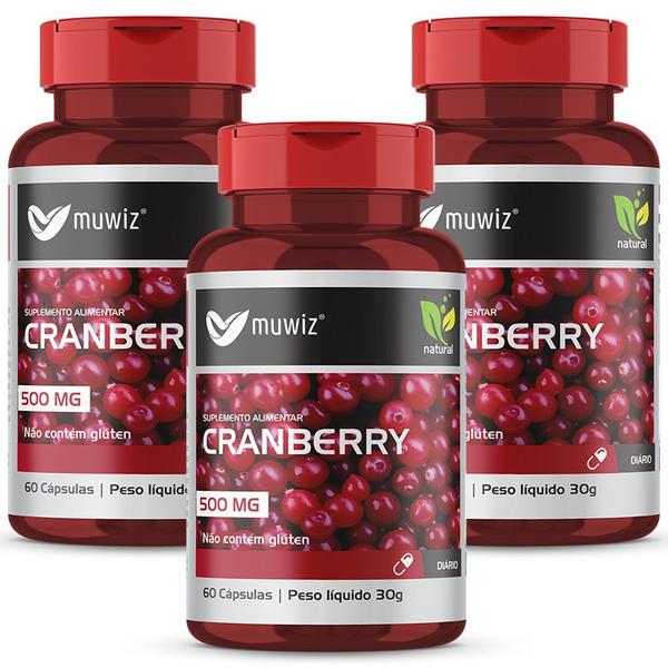 Imagem de Cranberry Suplemento 500mg 60 Cápsulas Muwiz 2 Potes